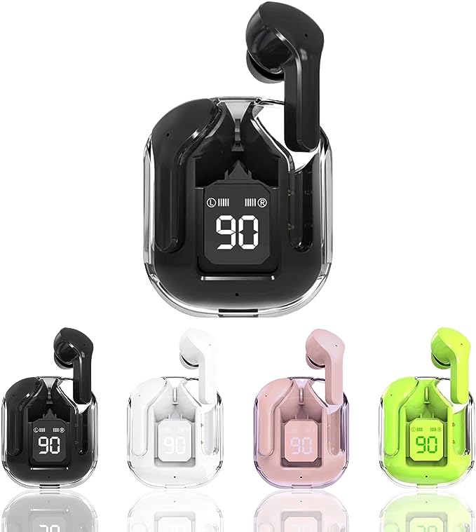 T6 Crystal Wireless Earphones Bluetooth Headphone with LED Display Gaming