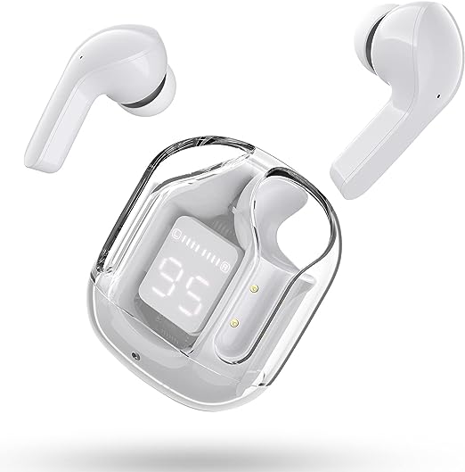 T6 Crystal Wireless Earphones Bluetooth Headphone with LED Display Gaming