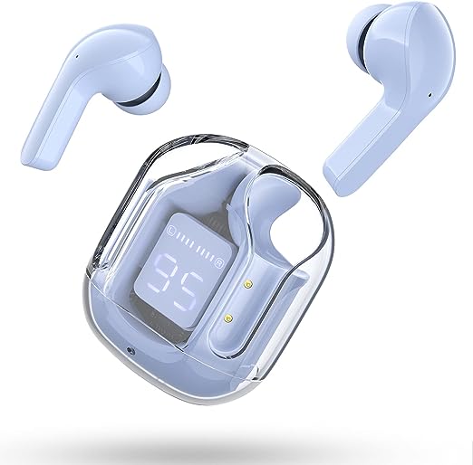 T6 Crystal Wireless Earphones Bluetooth Headphone with LED Display Gaming